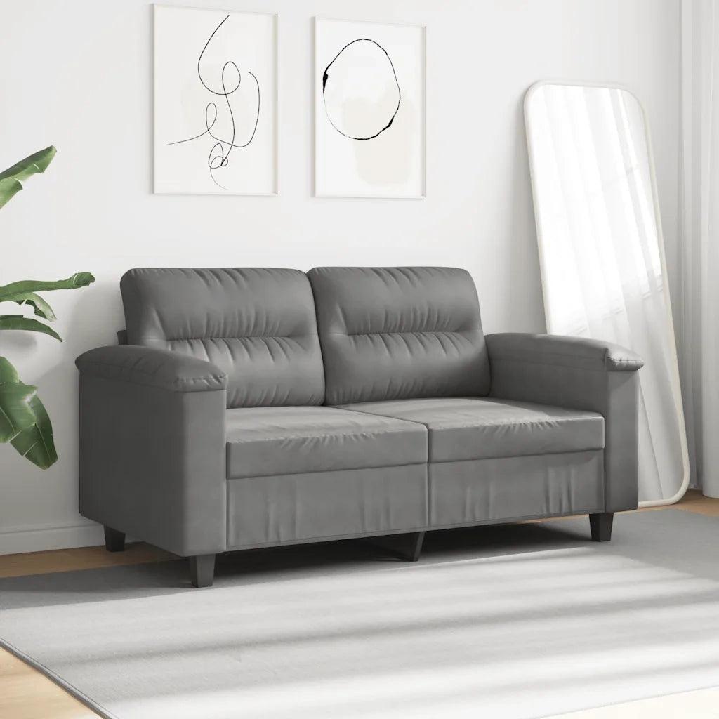 Divano a 2 Posti-Sofa 2 Posti Grigio Scuro 120 cm in Tessuto Microfibra