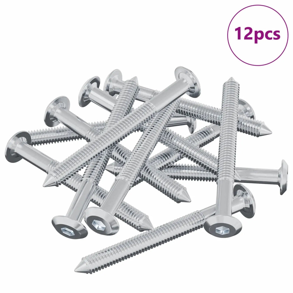 Vite 12 pcs Argento M6 x 60 mm Acciaio 864413