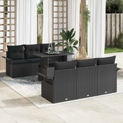 Set Divano da Giardino 7 pcs Nero Rattan in Polipropilene 3356946