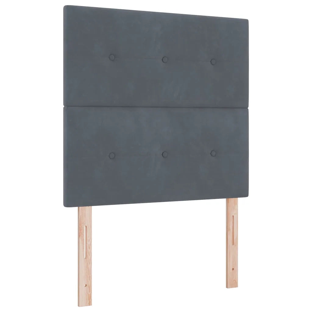 Letto a molle con testiera Grigio scuro 120 x 190 cm Velluto 3344928
