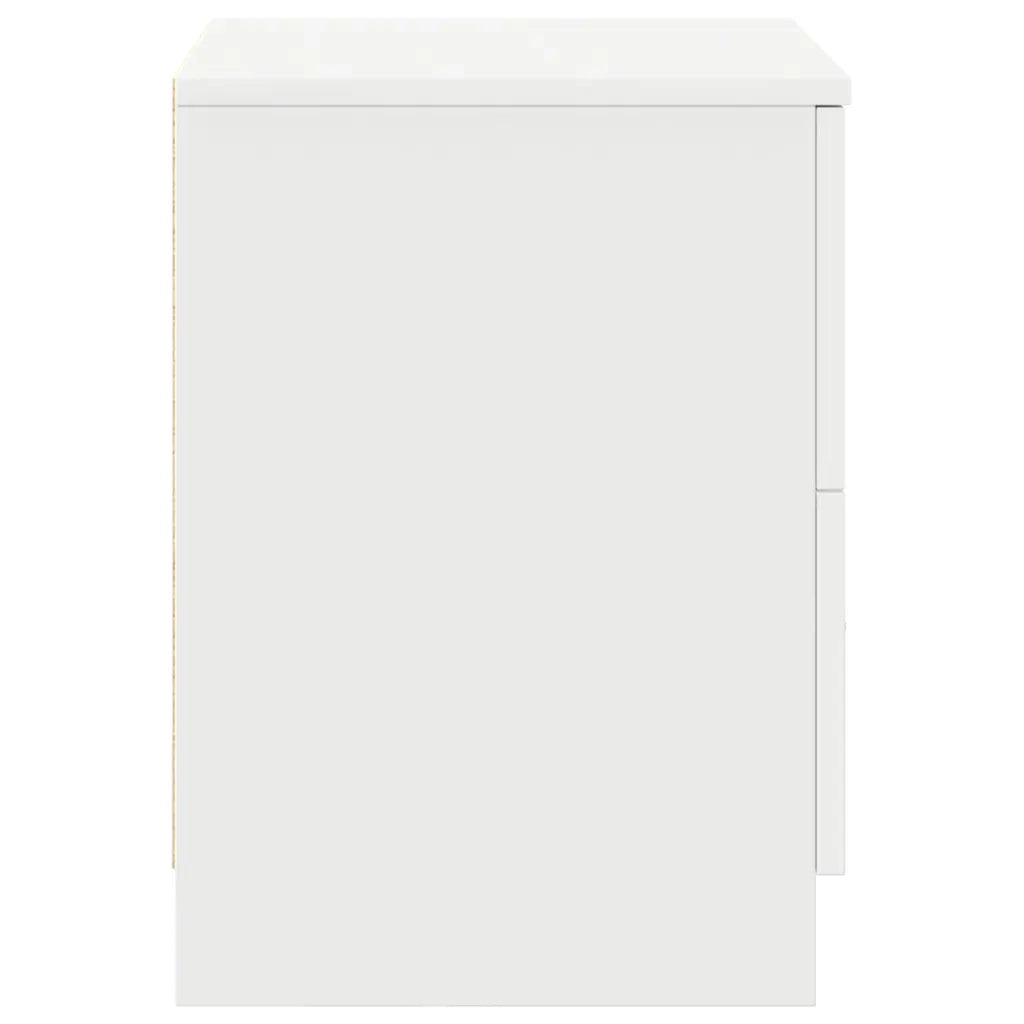 Comodino con 2 Cassetti Bianco 40x36x50 cm 858785