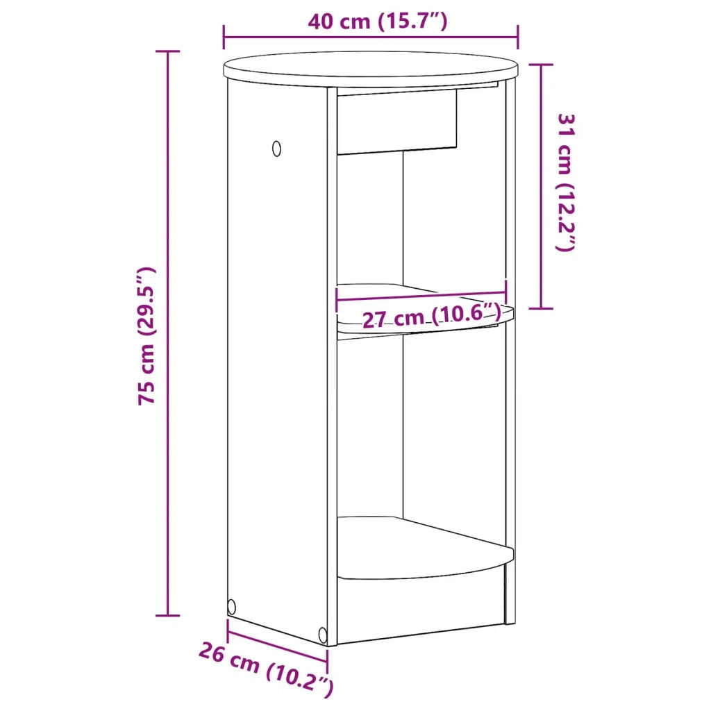Mobile laterale Sonoma grigia 40 x 40 x 75 cm 899840