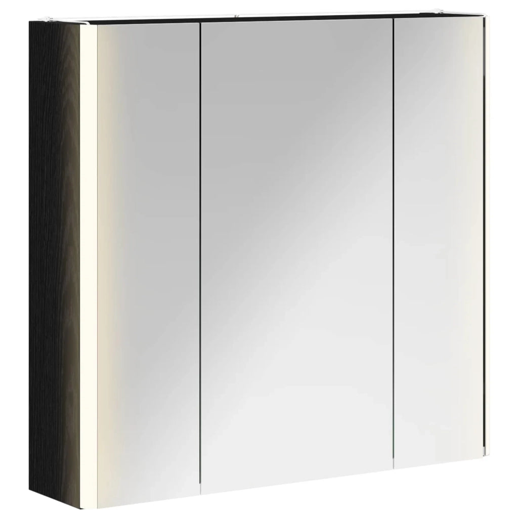 Mobiletto per specchio da bagno Rovere Nero 889248