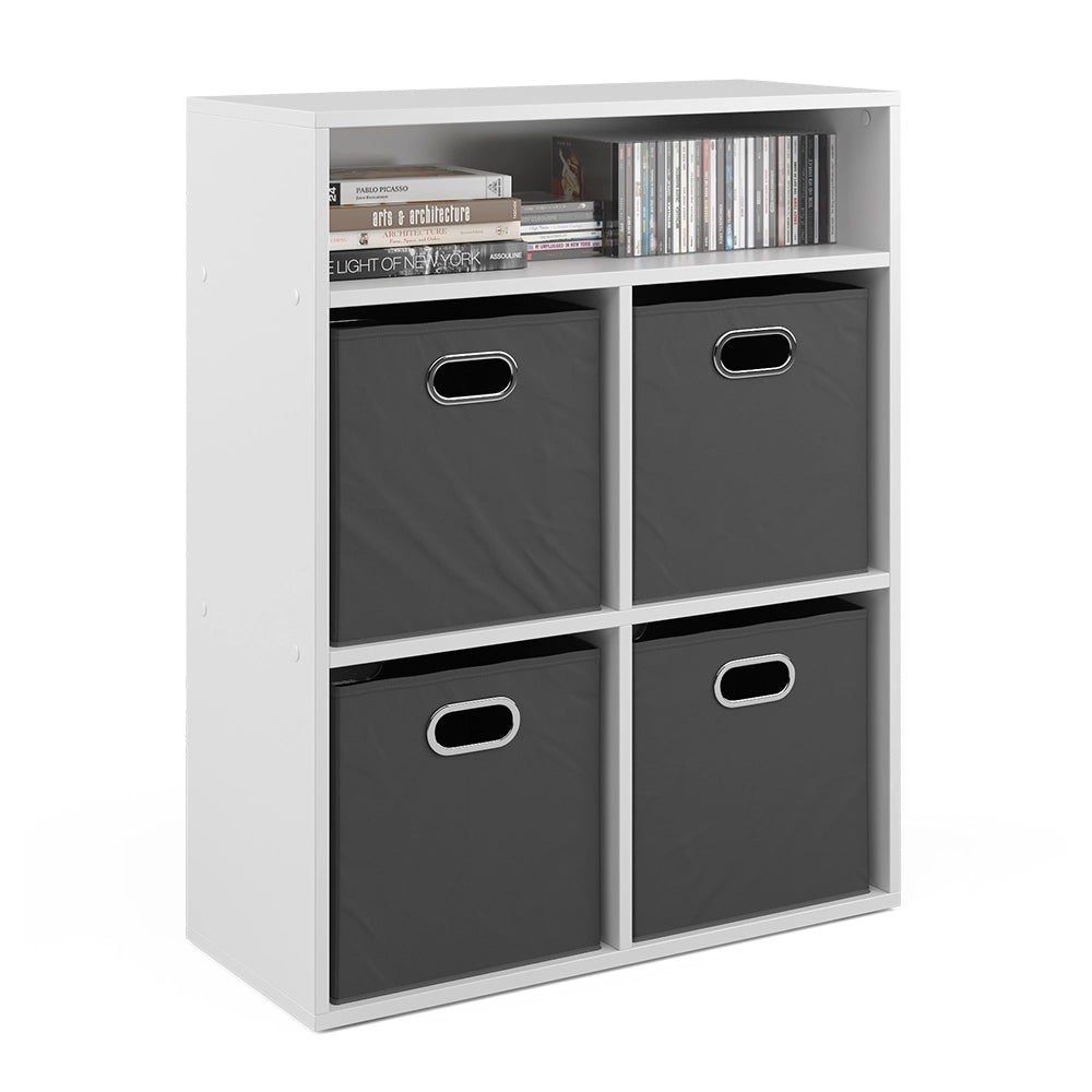 Vicco Libreria Bianco 72 x 90.2 cm con 4 scatole pieghevoli