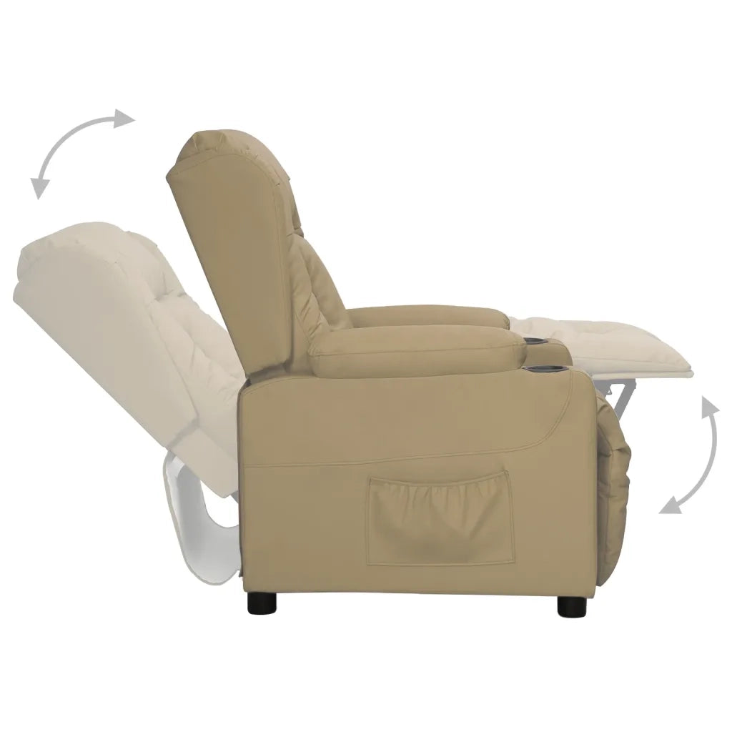 Poltrona Reclinabile Cappuccino in Similpelle 339070