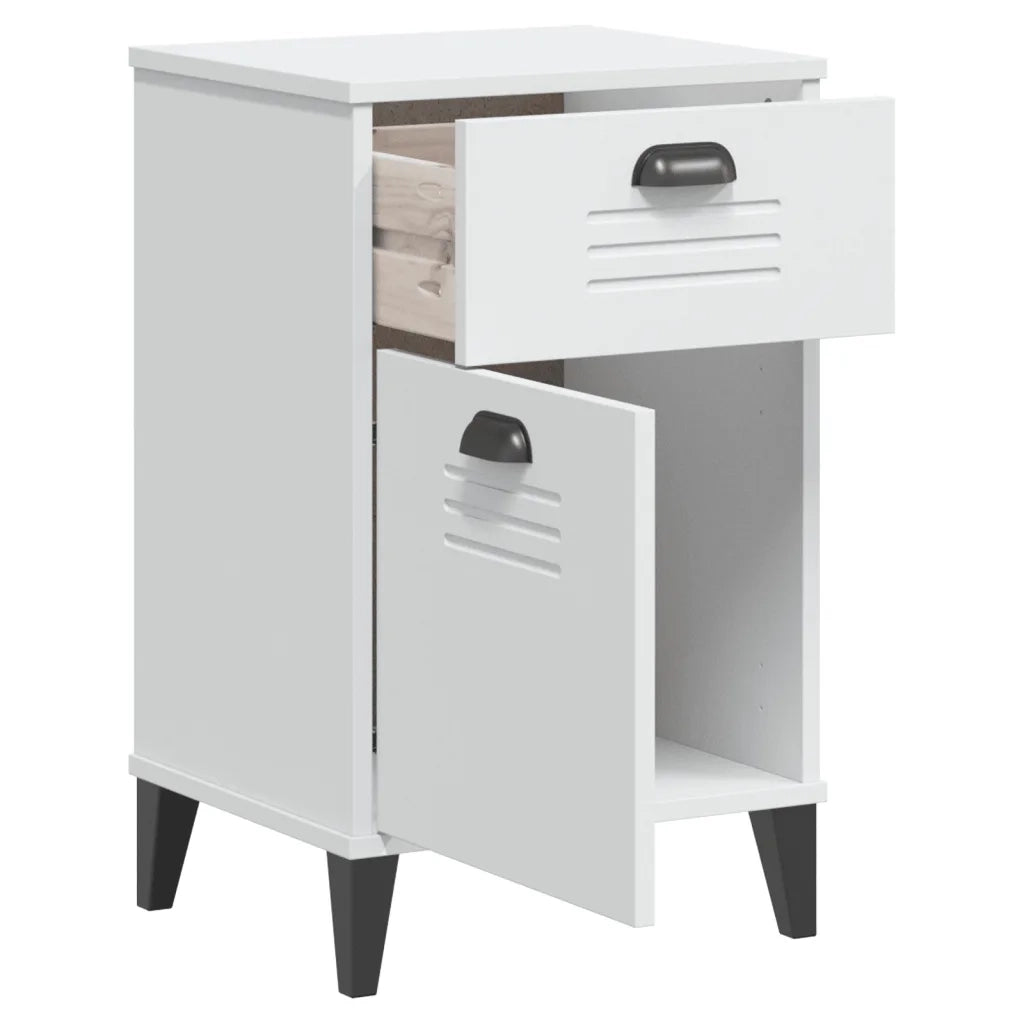 Comodino | Armadio da Notte | Mobiletto da notte VIKEN Bianco in Legno Multistrato