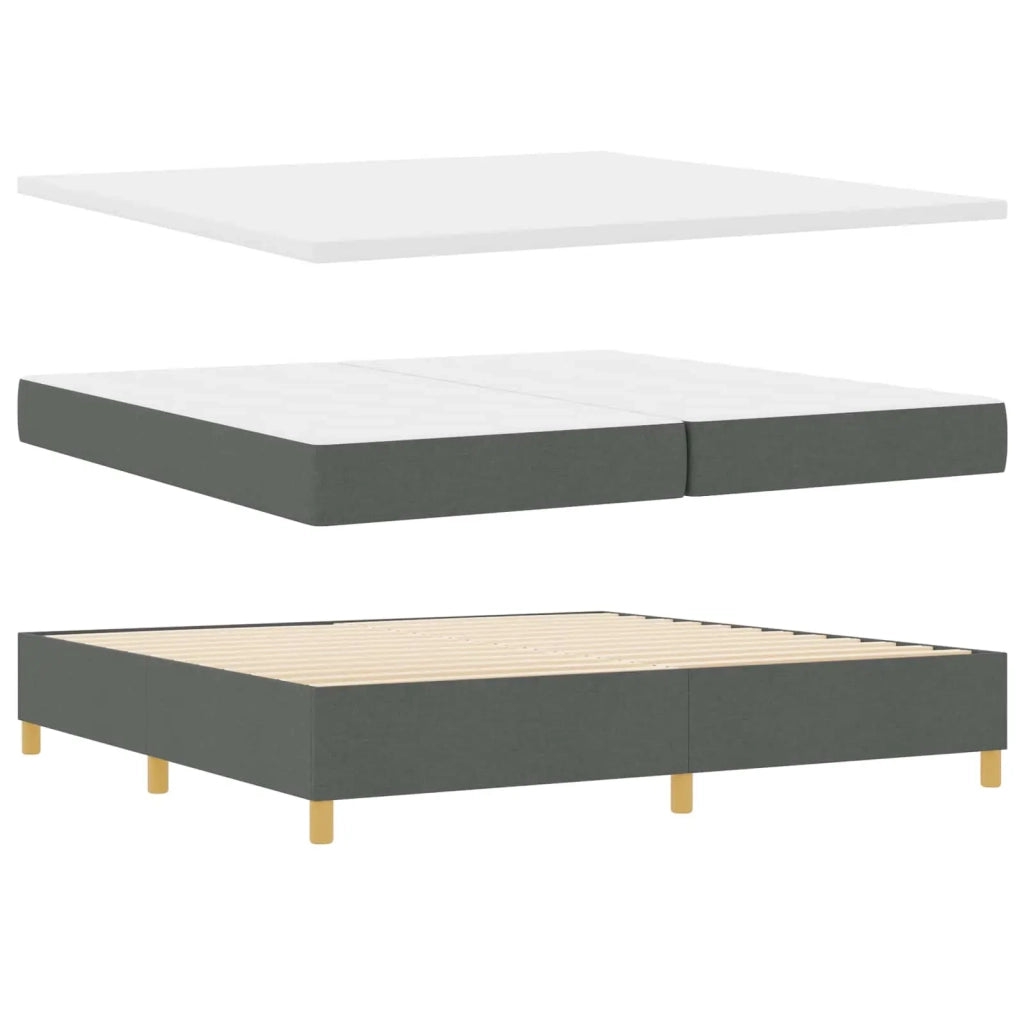 Letto a molle con materasso Grigio scuro 200 x 200 cm Tessuto 3341792
