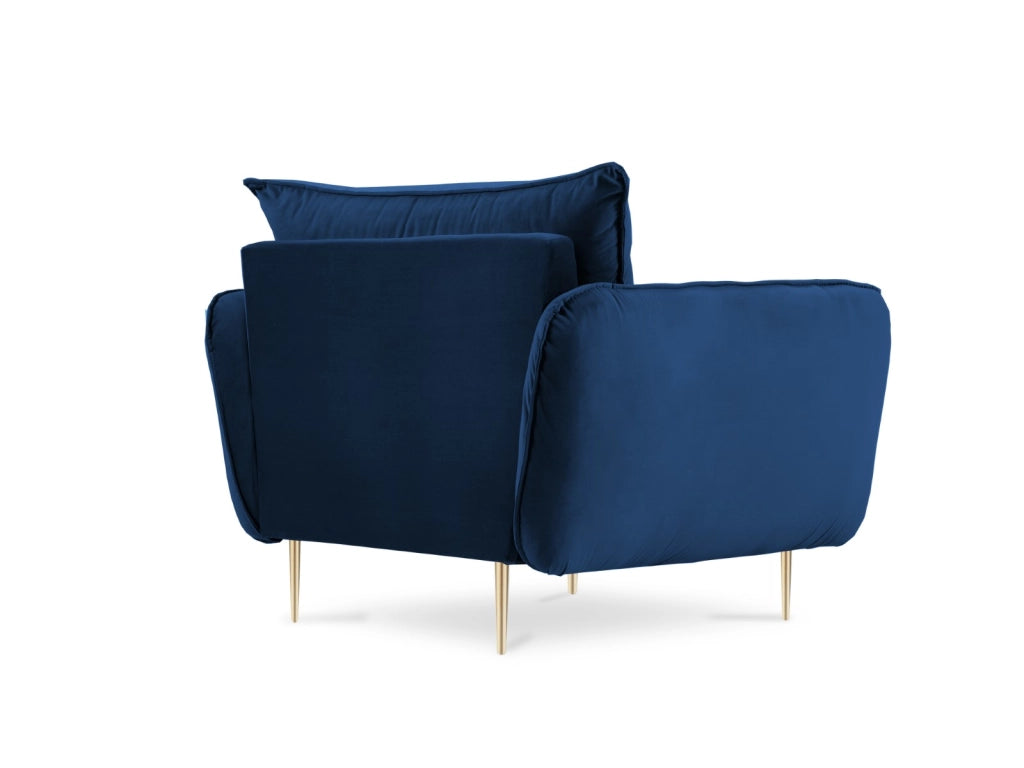 Cosmopolitan Design - Poltrona "Vienna" in velluto blu reale 