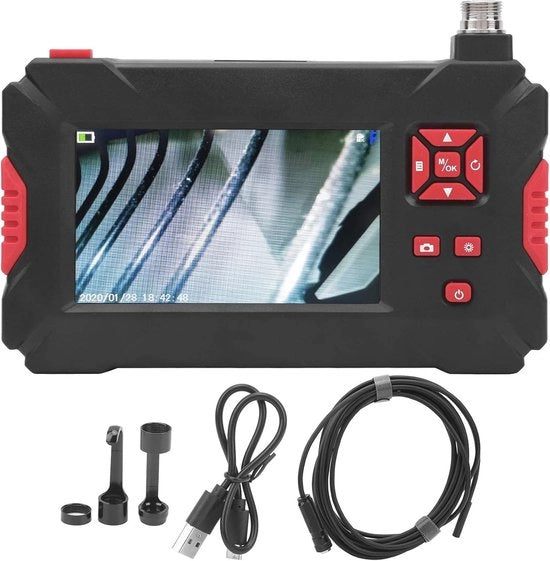 Endoscoop digitale con doppia lente e schermo LCD - Borescope industriale acqua resistente con 9 LED (10M) .