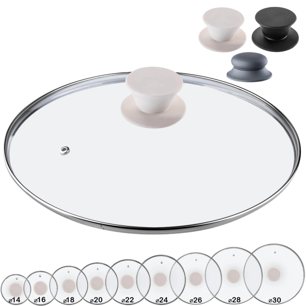 Coperchio in vetro KADAX da 26 cm, universale, resistente al calore, per pentole e padelle.