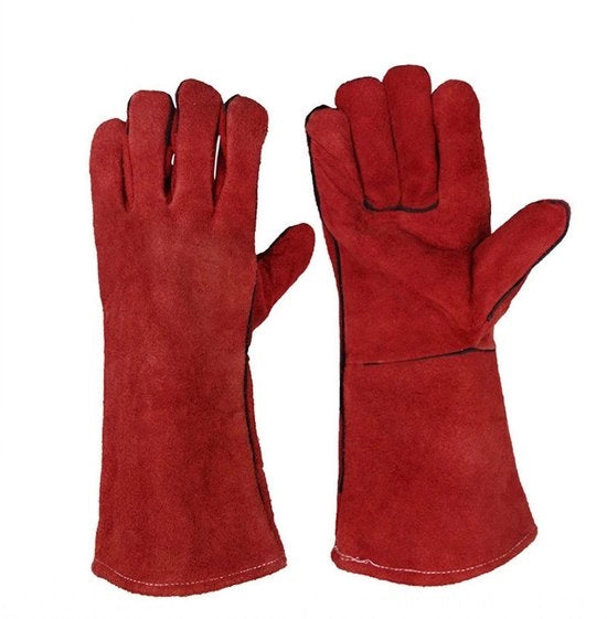 Manopole per barbecue resistenti al calore - Manopole per bruciatore di legna - Manopole per giardino - Manopole per forno - Manopole in pelle suède - Manopole resistenti al calore con cinturino in rullo