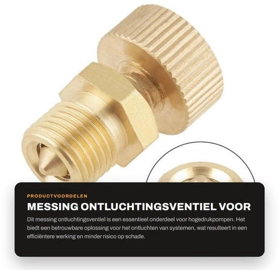 Vitale accessori per pompe ad alta pressione - Valvola di scarico in ottone - 1 pezzo - Valvola - Viti - Materiale duraturo