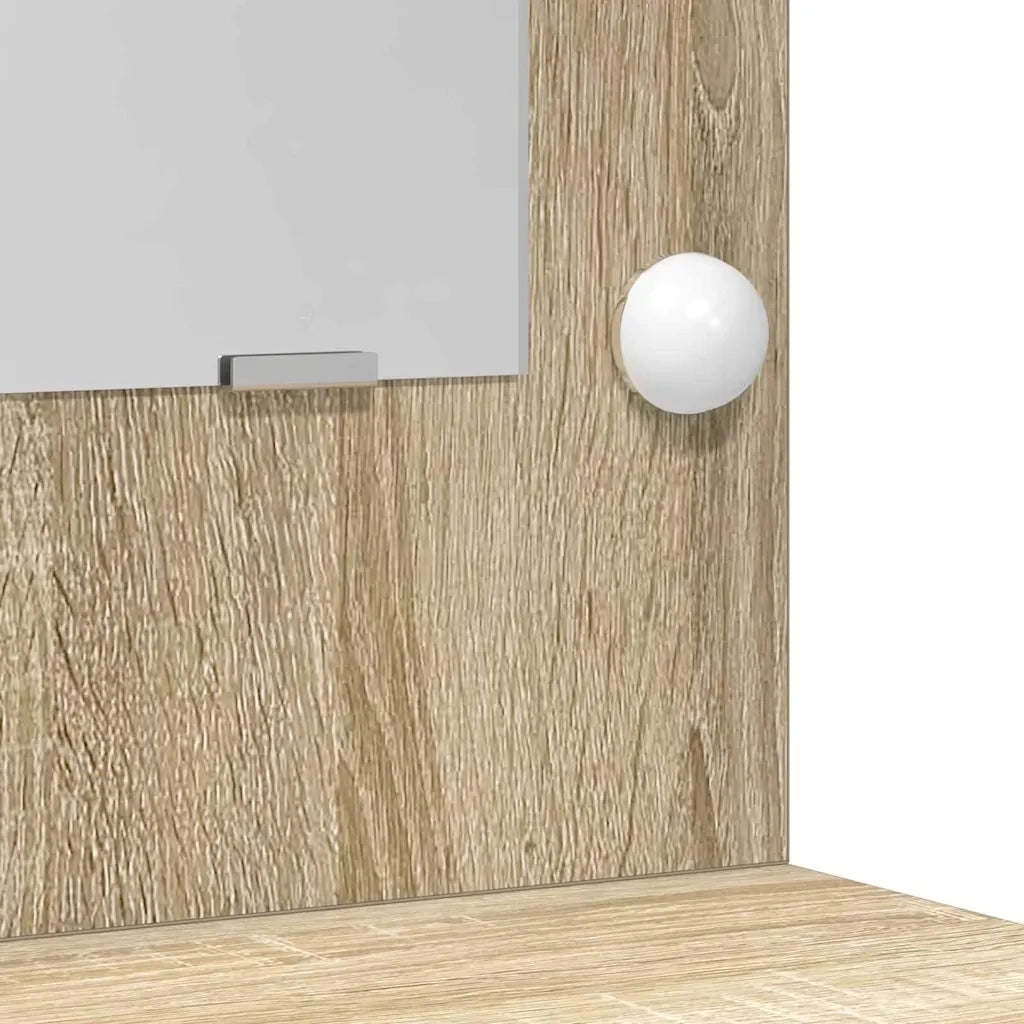 Set da tavolo da trucco con LED con porta 3 pcs Rovere Sonoma 3334283