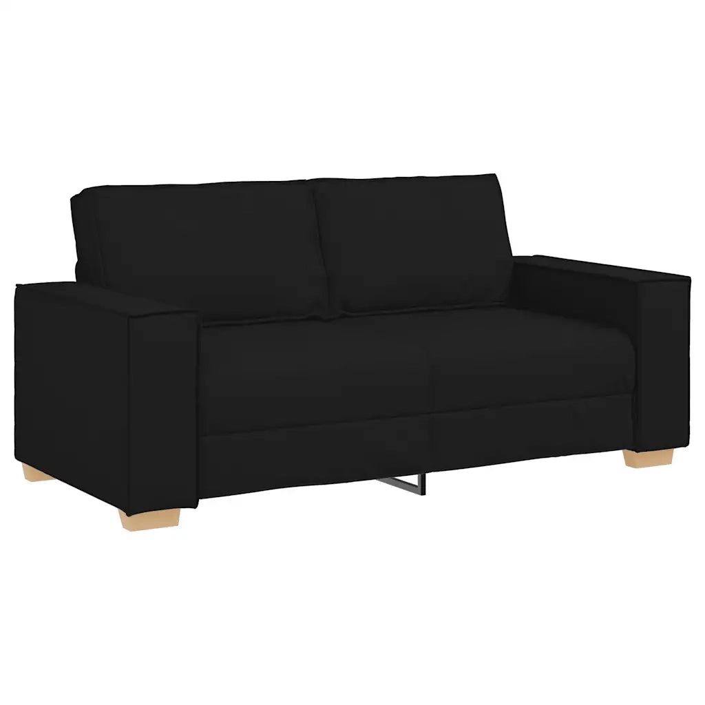 Divano a 2 Posti-Sofa 2 Posti Nero 140 cm Tessuto
