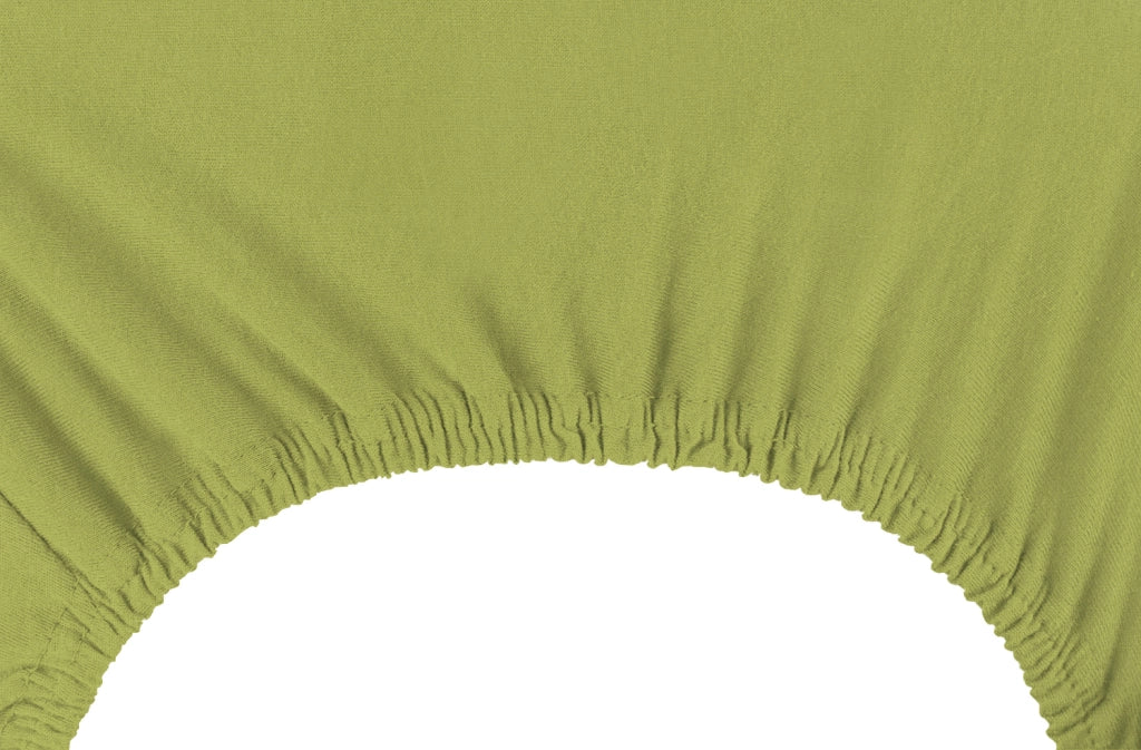 Lenzuolo Sotto Con Angoli Elastici 100% Puro Cotone  Verde - Una piazza e mezza