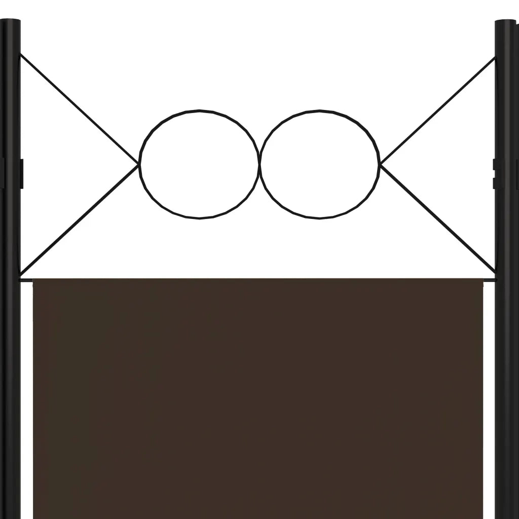 Divisorio Ambienti | Divider per stanze | Paravento a 6 Pannelli Marrone 240x180 cm