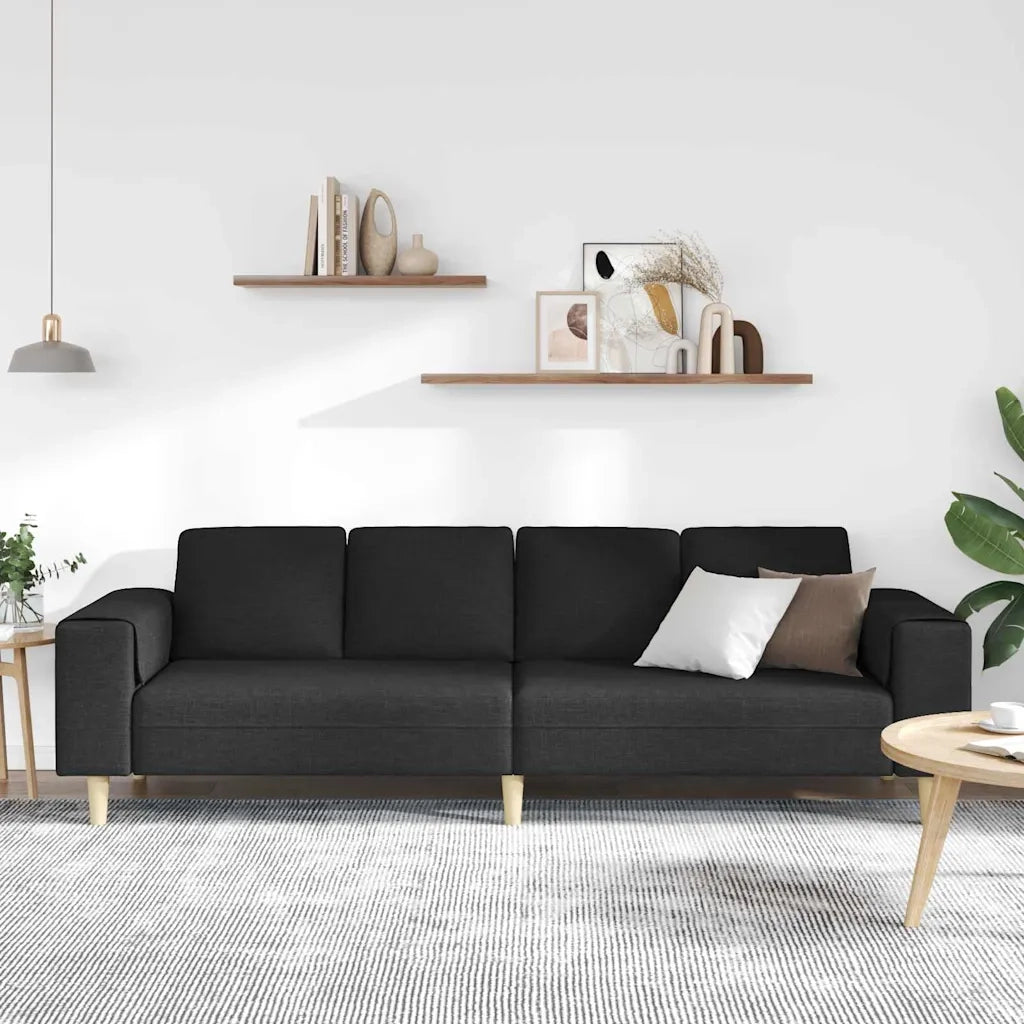 Divano per Soggiorno Nero 250 x 77 x 76 cm Poliestere 3335083