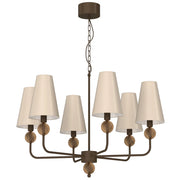 Lampadario Grenada 6xE14 marrone/beige Luminex