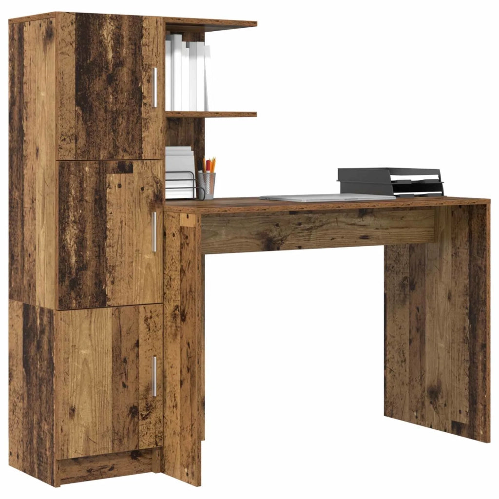 Scrivania | Tavolo da Ufficio 2 pz Legno vecchio