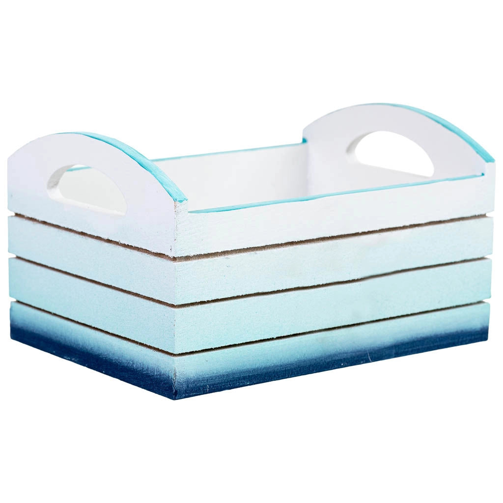 Vassoio decorativo in legno con stella blu, 18x14x11 cm