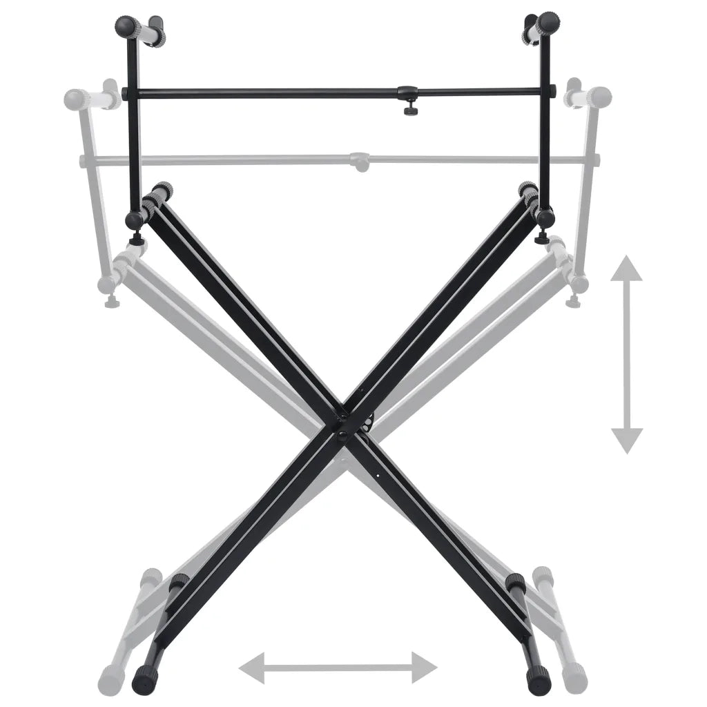 Supporto per Tastiera Musicale a Doppia Staffa a X Nero 70094