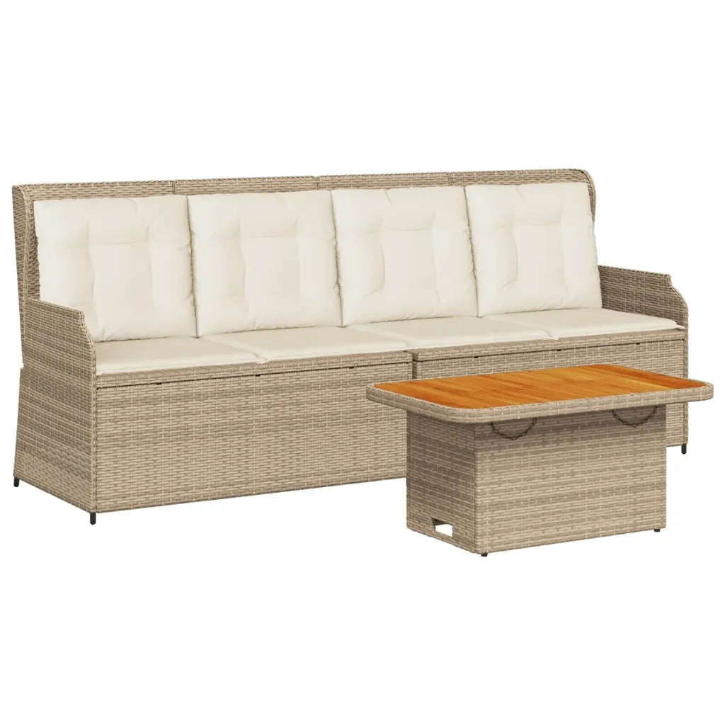 Set Divani da Giardino 3 pz con Cuscini in Polyrattan Beige 3262446