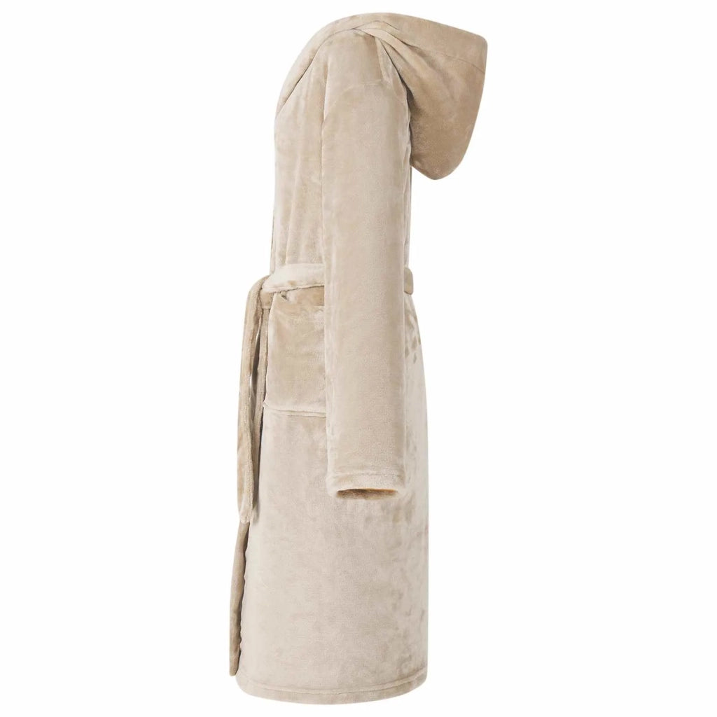 Accappatoio con Cappuccio Beige s Flanella 42017213