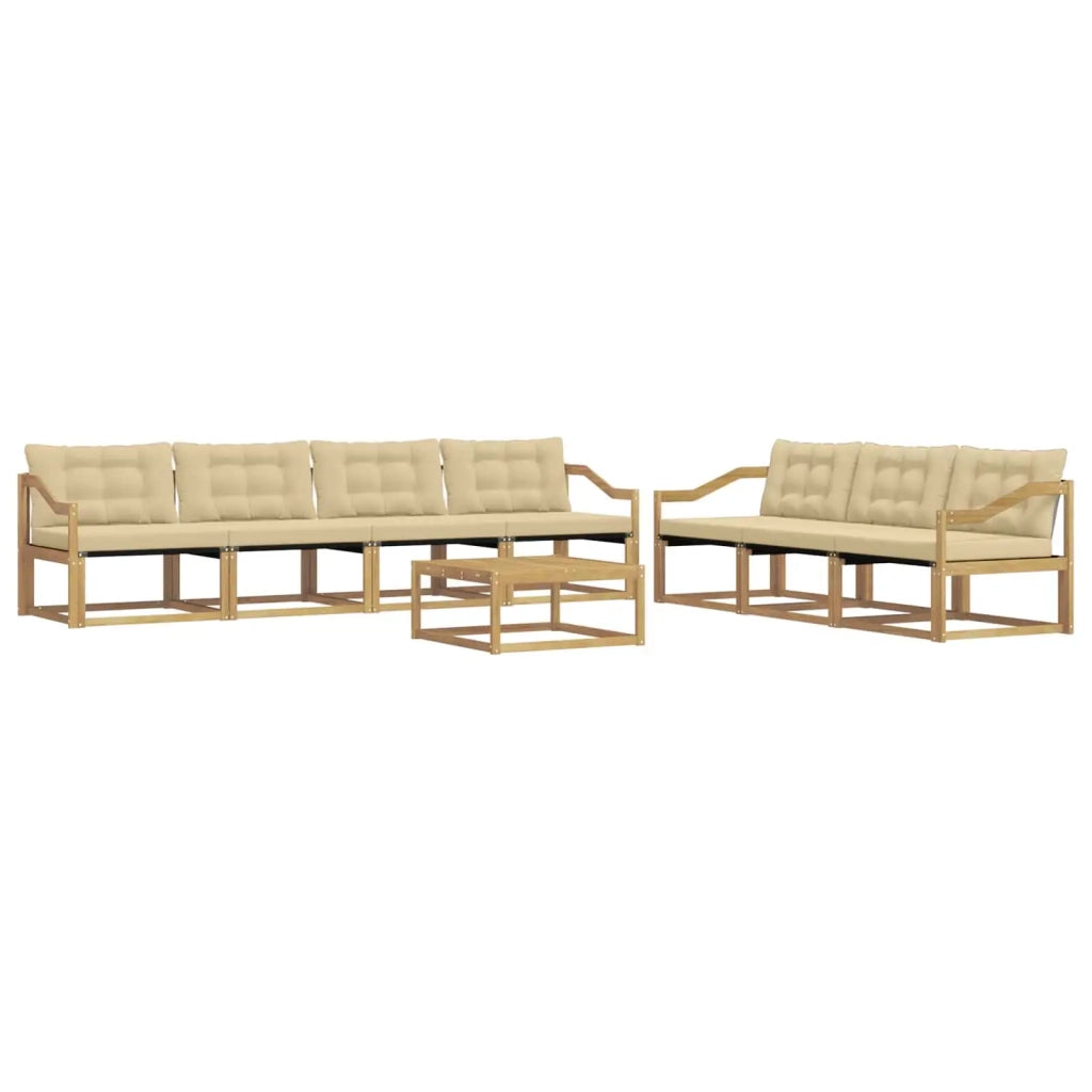 Set di divani da esterno 8 pz Bianco e Beige 3388503
