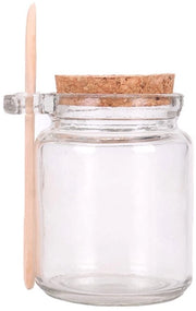 Contenitore di conservazione 250 ml - Bocca ermetica - Bocca di vetro - Coperchio in legno - Incluso cucchiaio - Vetro sicuro e privo di piombo - Contenitore per conservazione di alimenti
