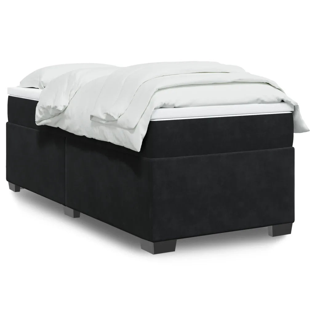 Giroletto a Molle con Materasso Nero 100x200 cm in Velluto 3285265