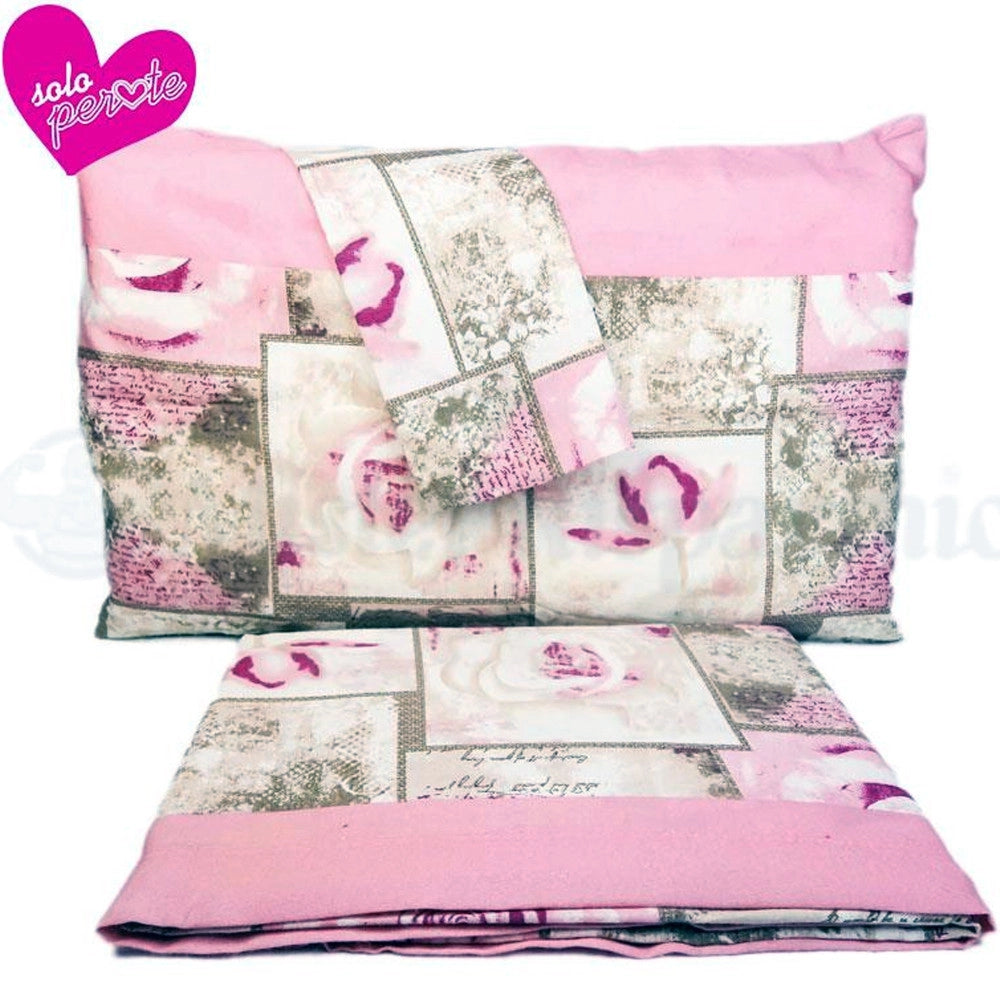 Trade Shop - Completo Da Letto Lenzuola In Flanella Effetto 3d Con Federe Copri Cuscini Rose -