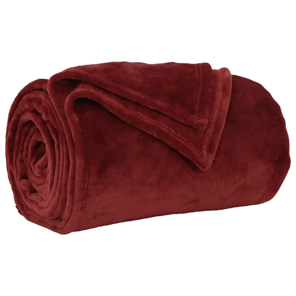 Coperte da Pile 6 pz Rosso Bordeaux 150 x 200 cm Panno