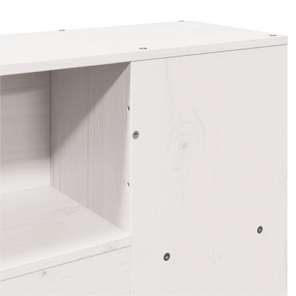Letto Libreria senza Materasso Bianco 150x200 cm Legno di Pino 3323063