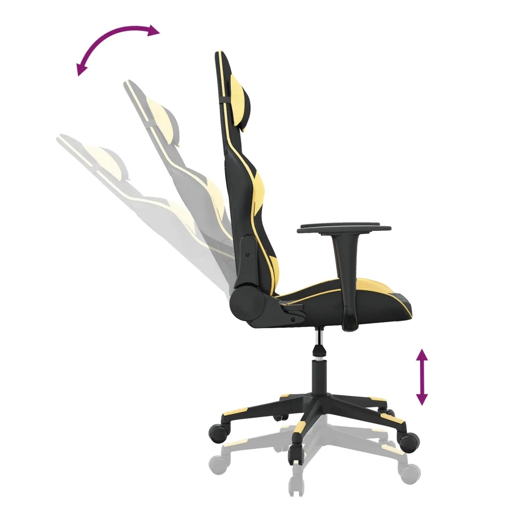 Sedia da Gaming Nera e Oro in Similpelle 3143755