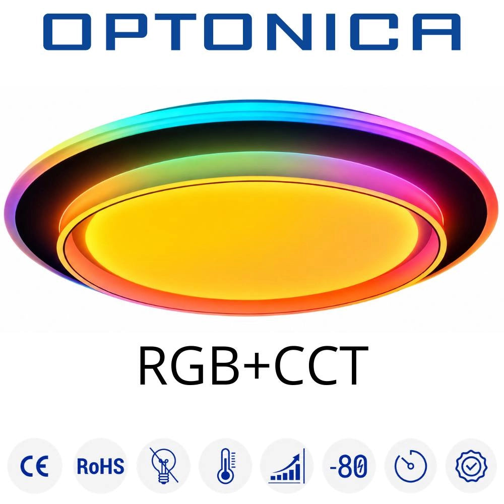 Plafoniera led 40w rgb cct bianca con telecomando e memoria