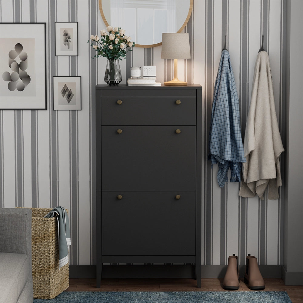 Vicco Armadio per le scarpe Nero 60 x 115 cm