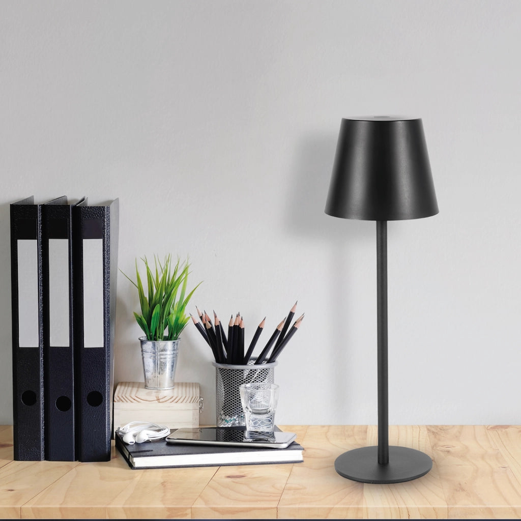 Lampada da tavolo outdoor nera USB LED 3W IP44 Virgin