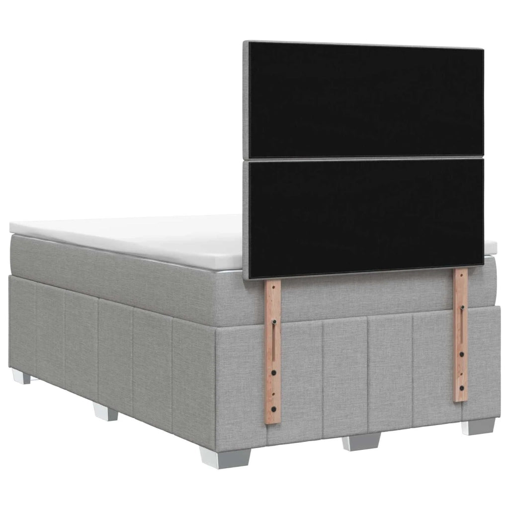 Letto Box Spring LED con Materasso Grigio Chiaro 120 x 190 cm 3455563