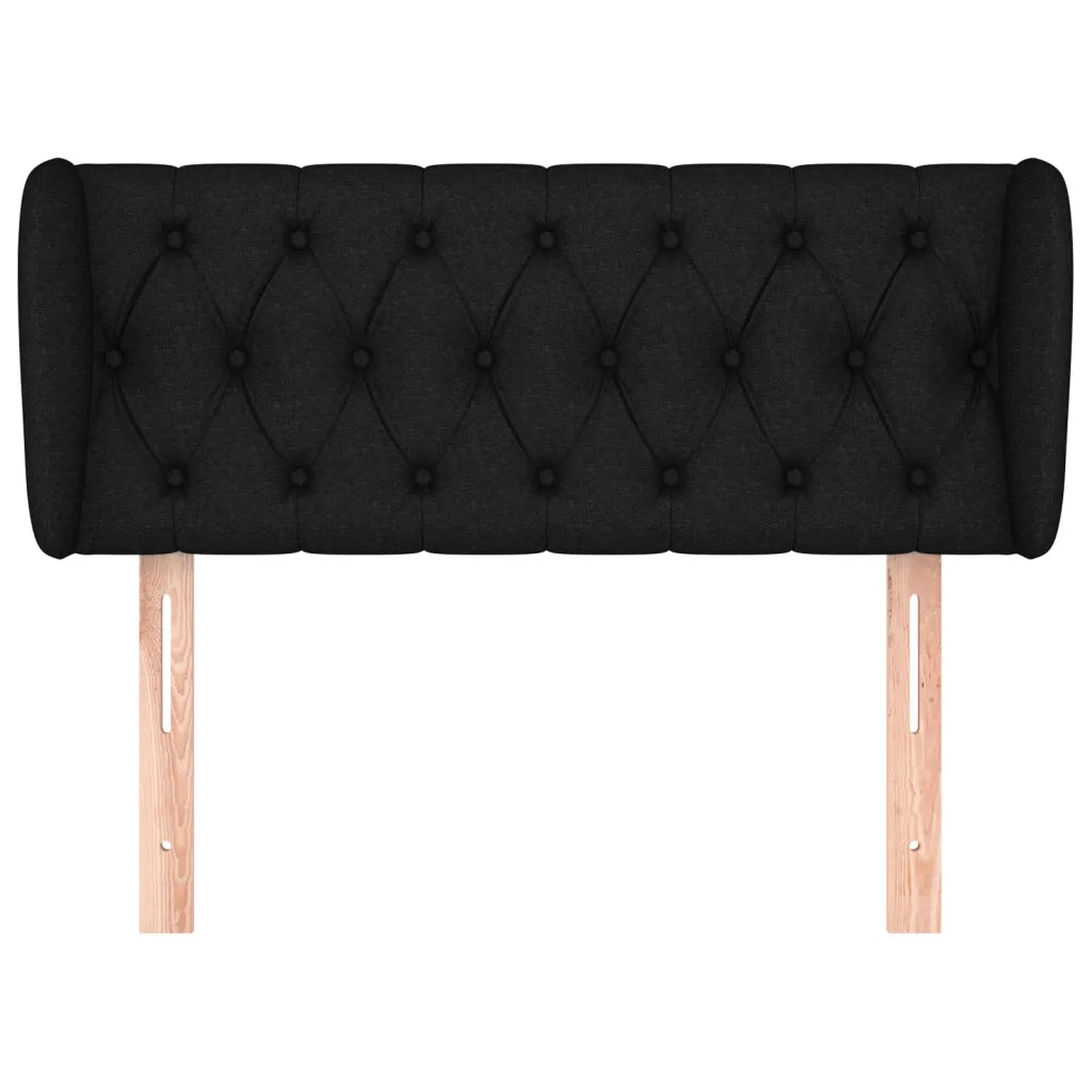 Testiera ad Orecchio-Testata con Orecchie Nera 103x23x78/88 cm in Tessuto 100656