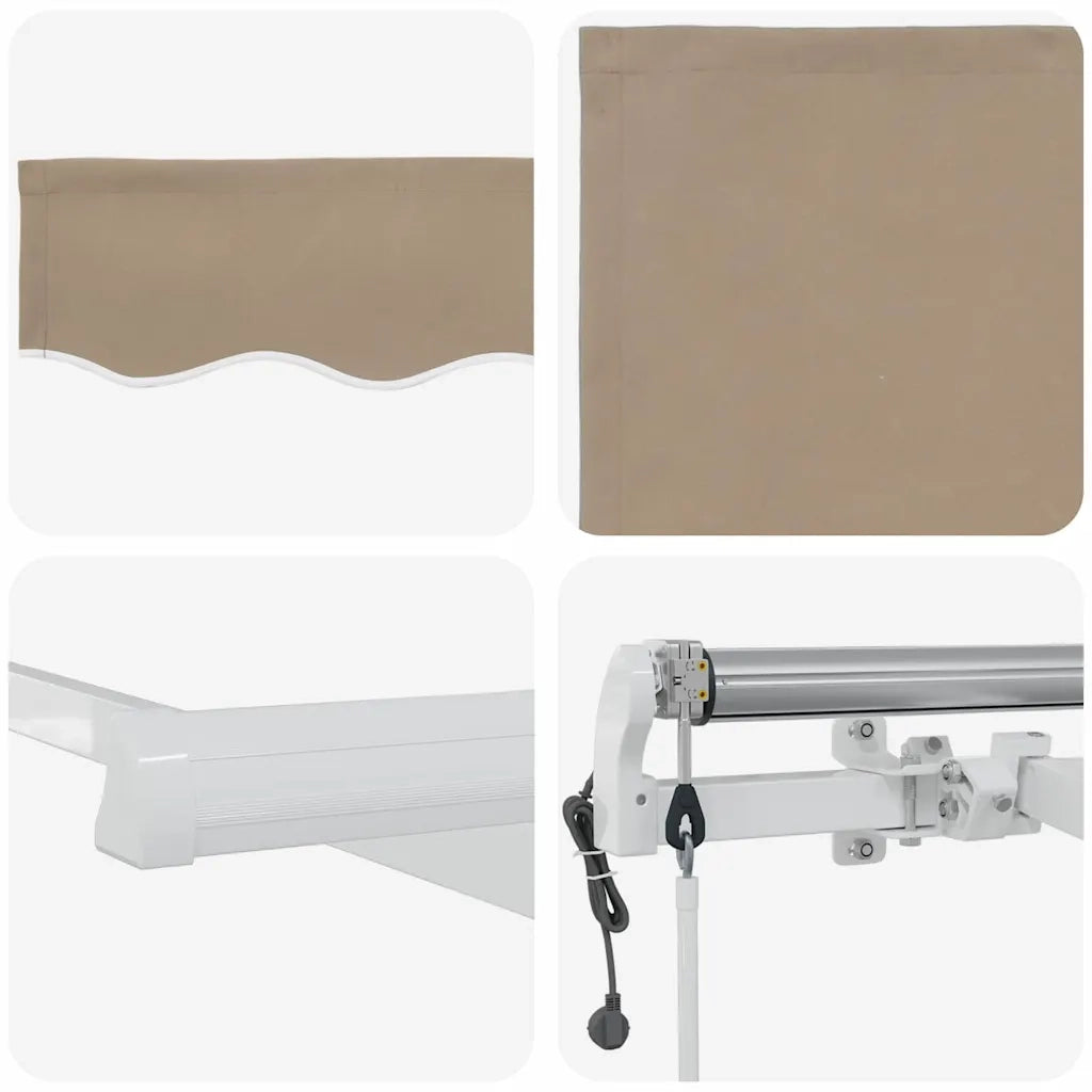 Tettuccio Elettrico Retrattile Beige 350 x 250 cm 3330341