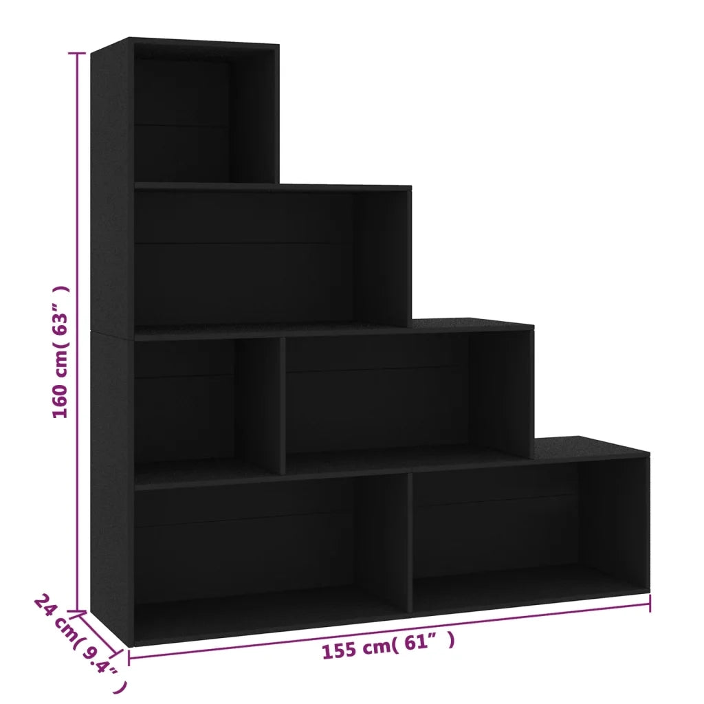 Divisorio-Paravento Nero 155x24x160 cm in Legno Multistrato