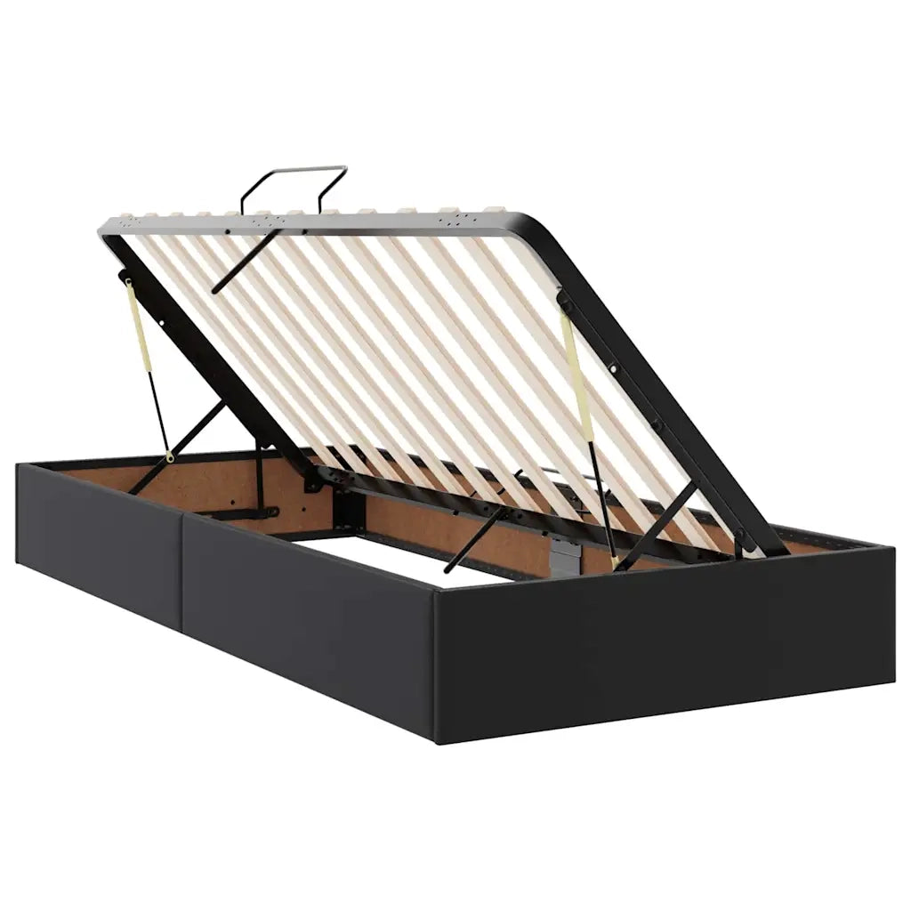 Letto con contenitore e materasso 2 pcs Nero Pelle 3399592