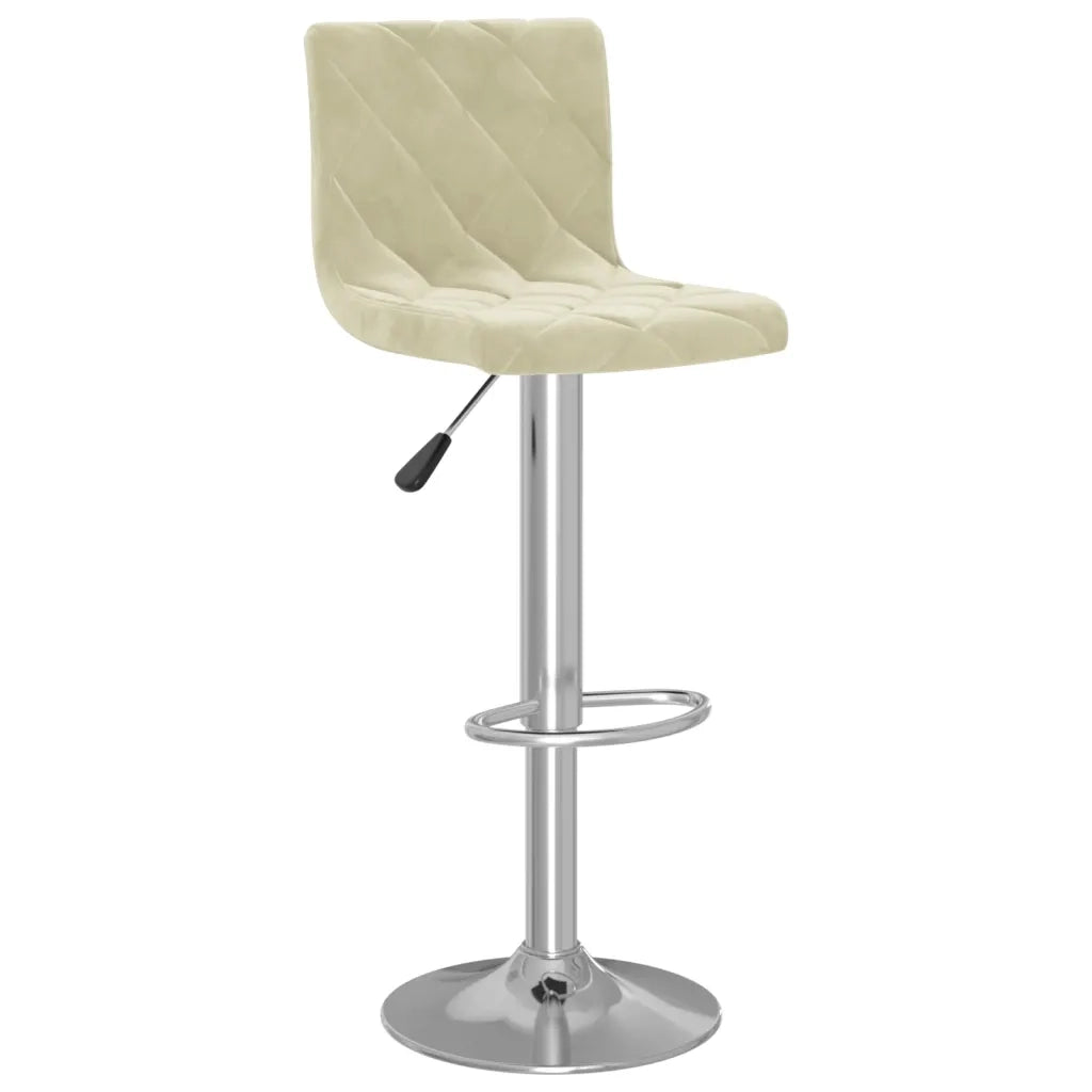 Sedie da Bar 2 pz Crema in Velluto 333686