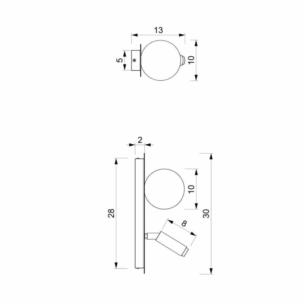 Applique LED Milagro Sirio MLP8404 nera/bianca 2xG9
