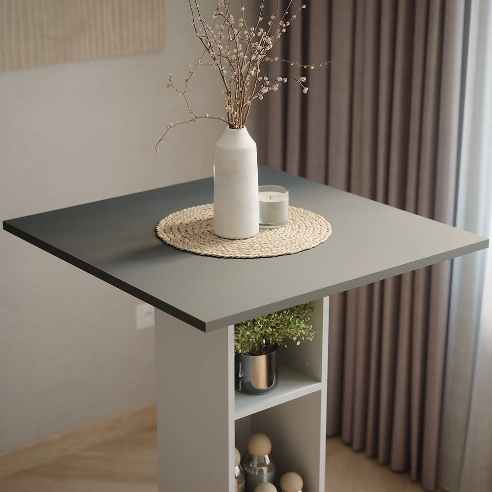 Vicco Tavolo da bar Antracite/bianco 75 x 75 cm