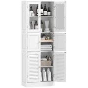 Mobile alto bagno ¨C Xylo ¨C 6 ante con vetro e persiana, ripiano regolabile, bianco