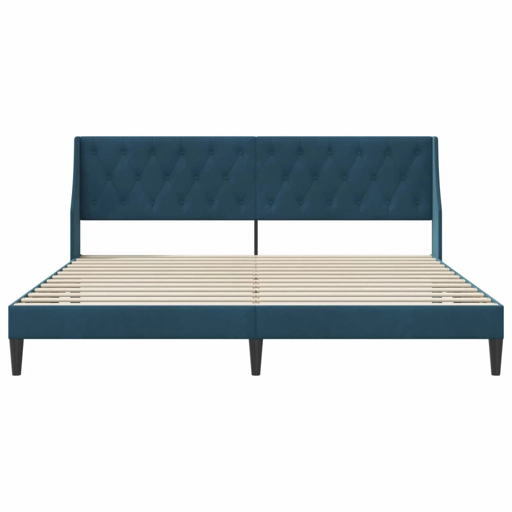 Struttura del letto con testiera-Giroletto Blu 180 x 200 cm Velluto 514939