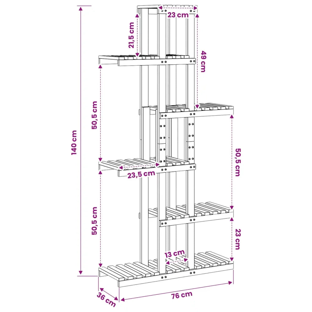Supporto per piante Bianco 68 x 23,5 x 140 cm 903097