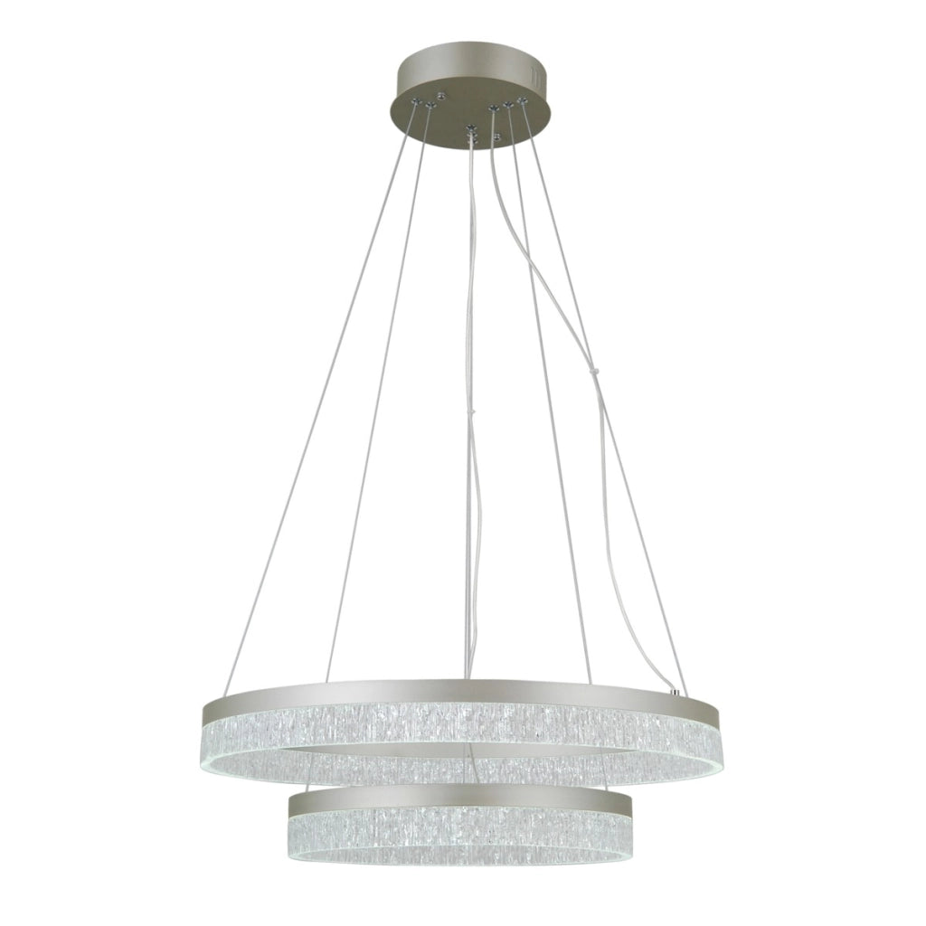 Lampada a sospensione LED Pantal 2 luci argento Italux