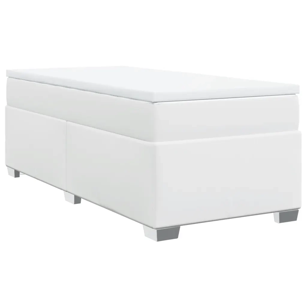 Giroletto a Molle con Materasso Bianco 100x200 cm in Similpelle
